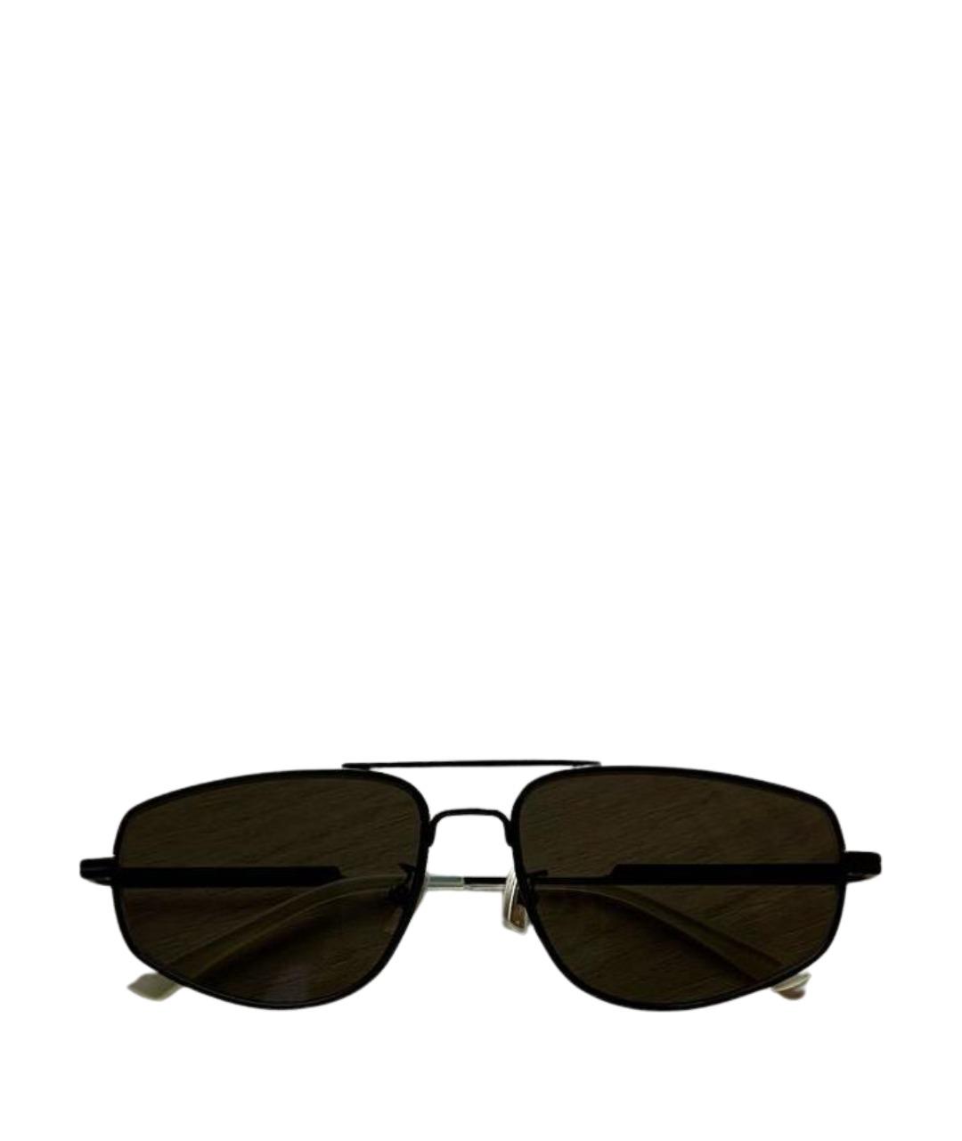 BOTTEGA VENETA Коричневые металлические солнцезащитные очки, фото 1