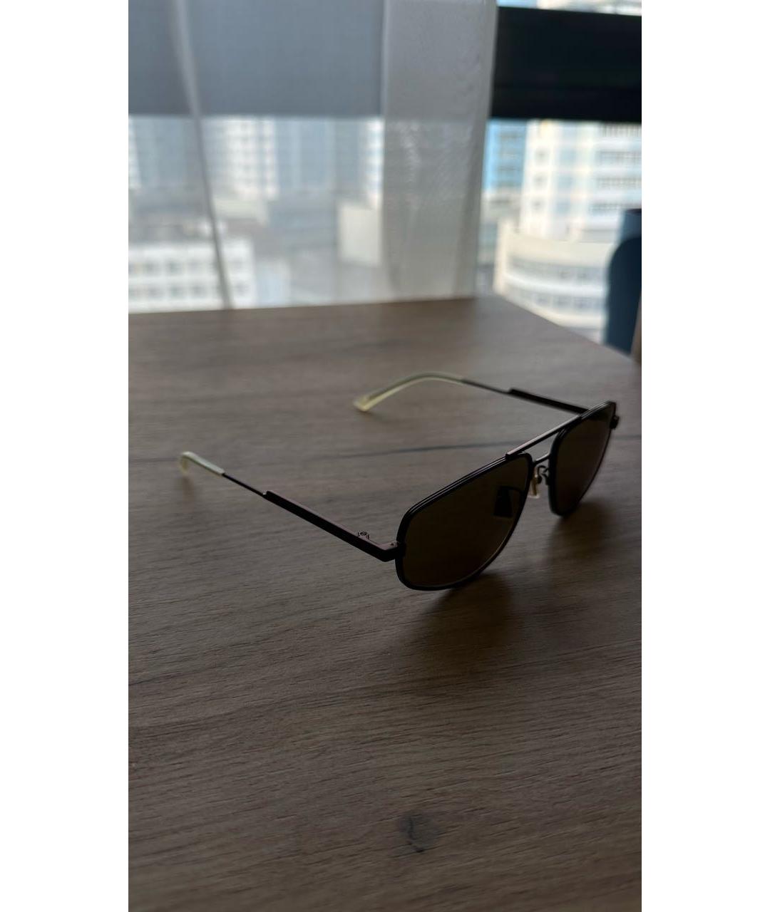 BOTTEGA VENETA Коричневые металлические солнцезащитные очки, фото 2