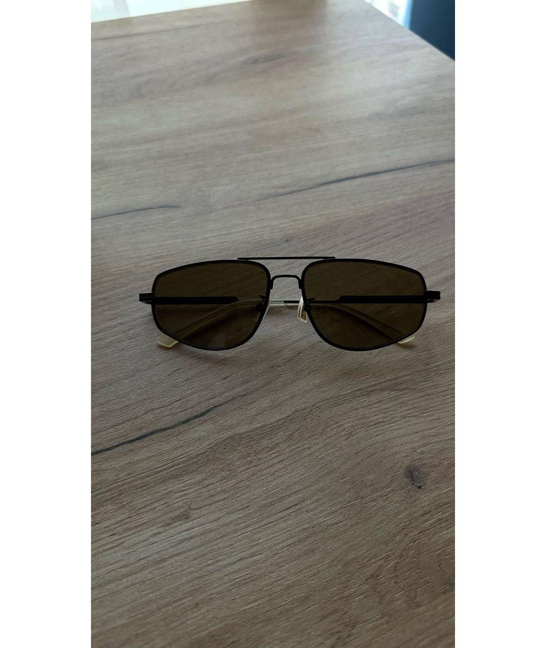 BOTTEGA VENETA Коричневые металлические солнцезащитные очки, фото 8