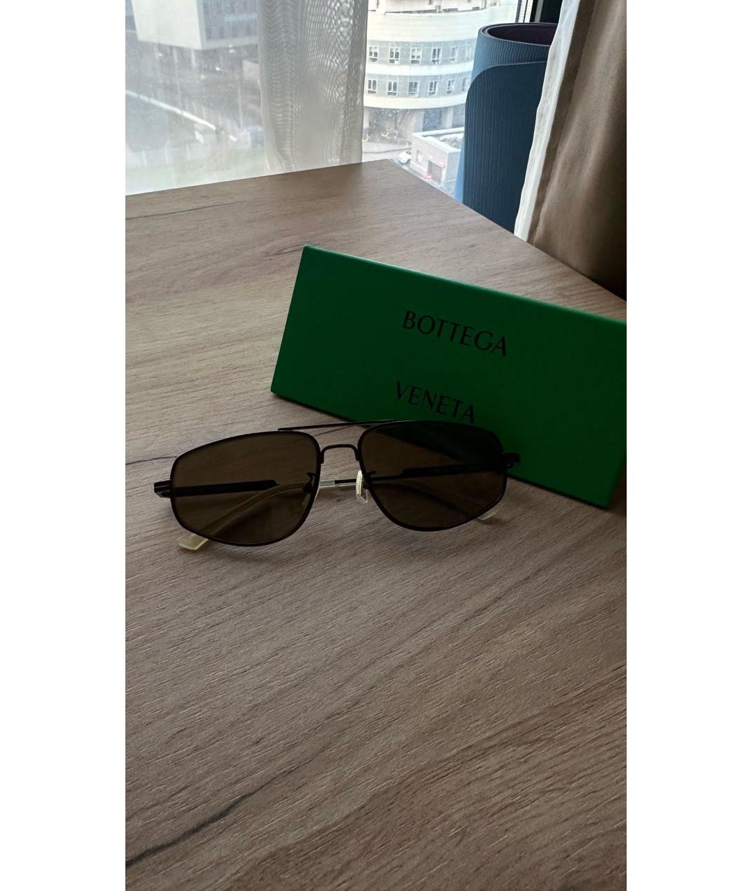 BOTTEGA VENETA Коричневые металлические солнцезащитные очки, фото 4