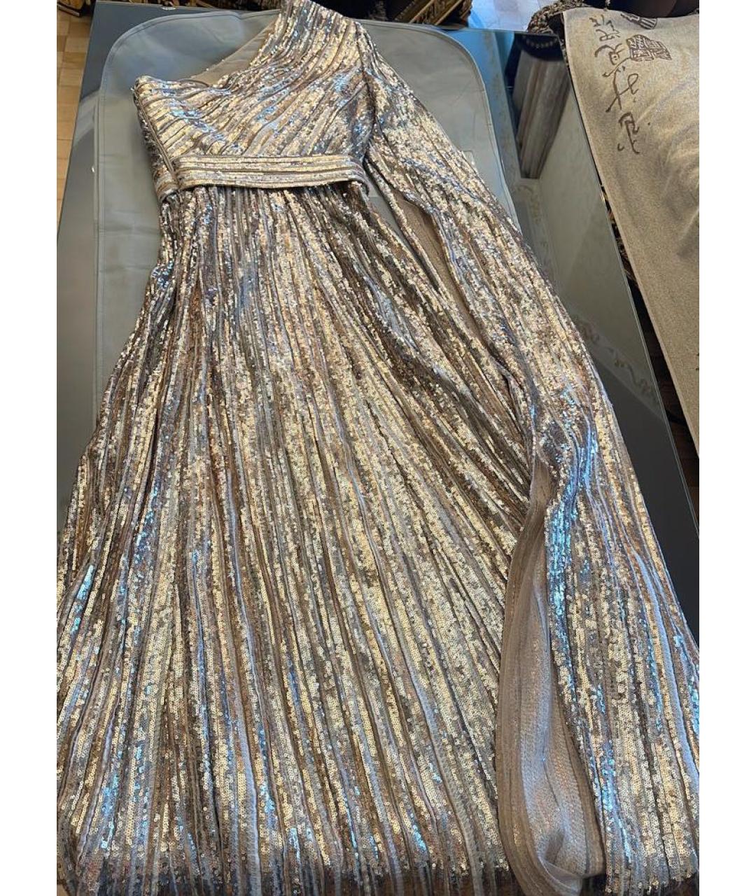 ELIE SAAB Серебряное вечернее платье, фото 4