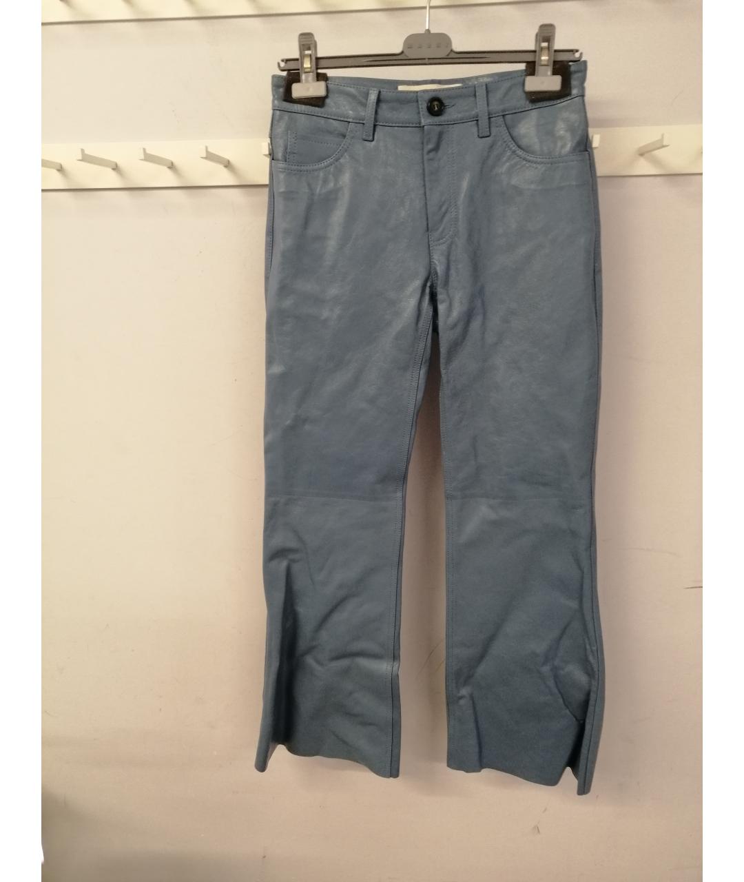 MARNI Голубые прямые брюки, фото 2
