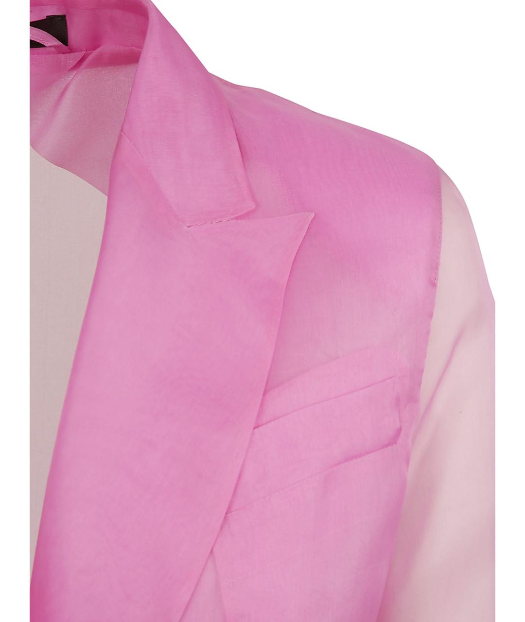 MAX MARA Розовый шелковый жакет/пиджак, фото 3