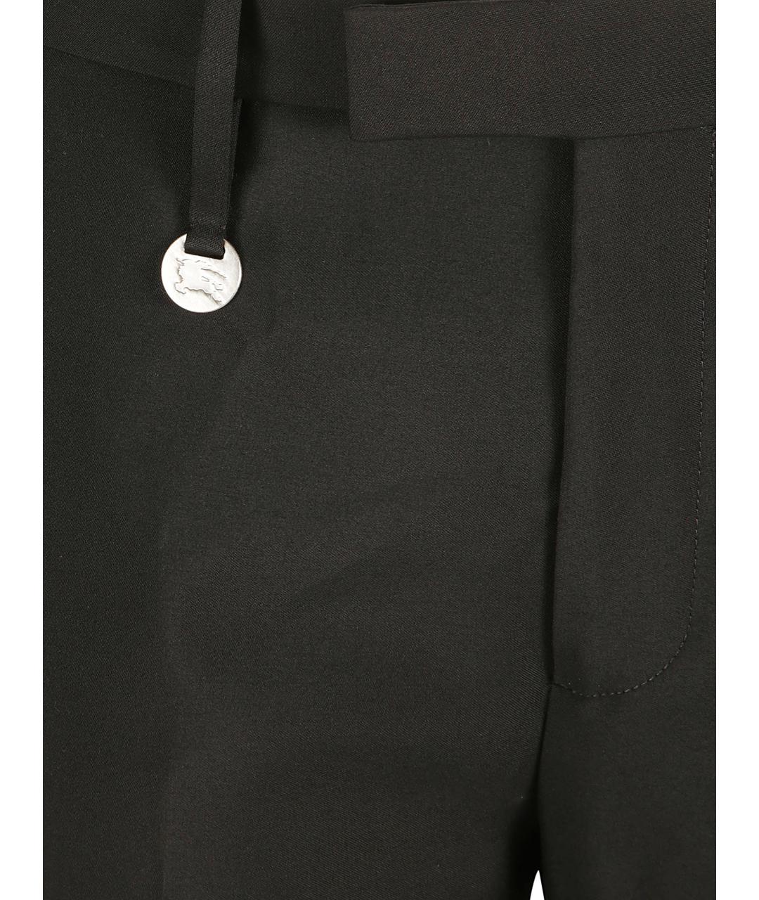 BURBERRY Черные шерстяные повседневные брюки, фото 3