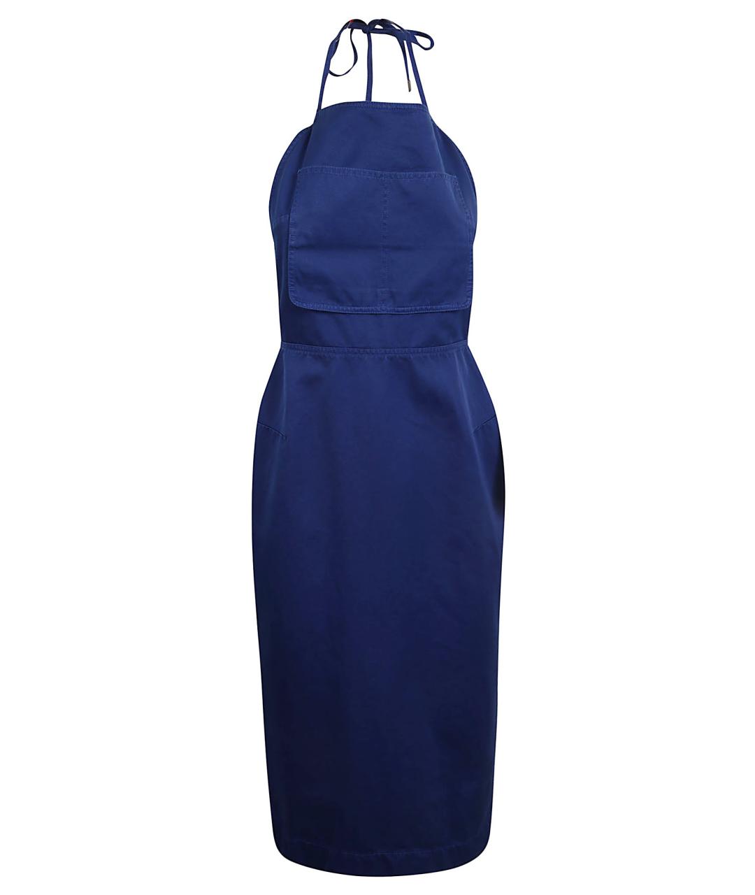 MAX MARA Синее хлопковое коктейльное платье, фото 1