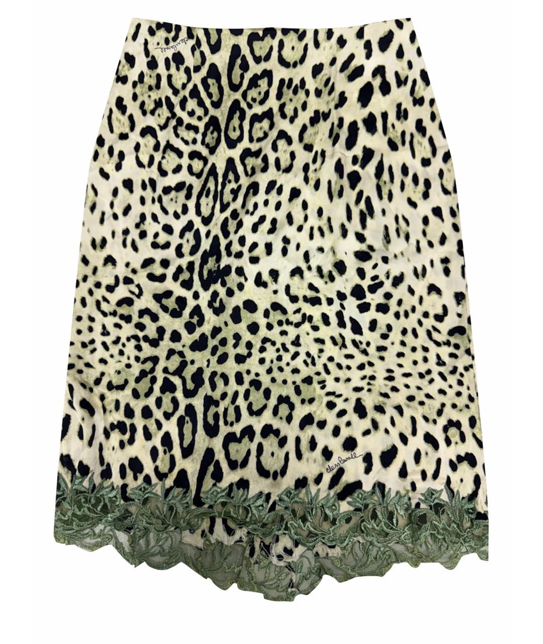 ROBERTO CAVALLI Мульти шелковая юбка мини, фото 1