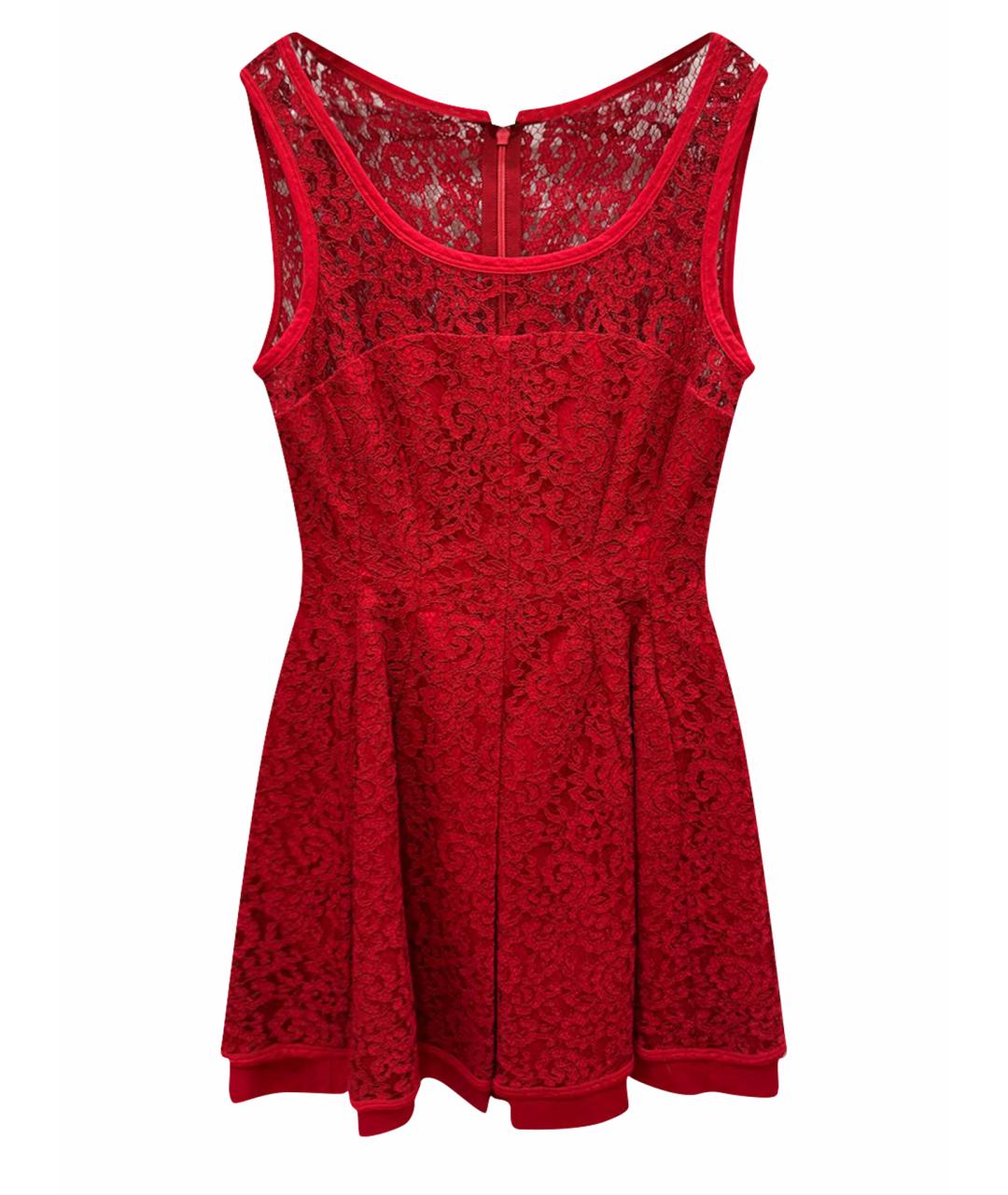 PHILOSOPHY DI ALBERTA FERRETTI Красное кружевное коктейльное платье, фото 1