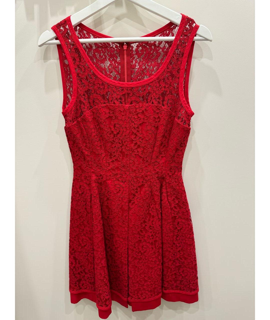 PHILOSOPHY DI ALBERTA FERRETTI Красное кружевное коктейльное платье, фото 9