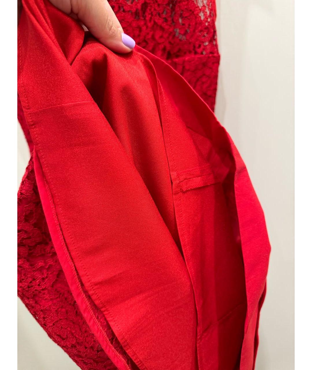 PHILOSOPHY DI ALBERTA FERRETTI Красное кружевное коктейльное платье, фото 7