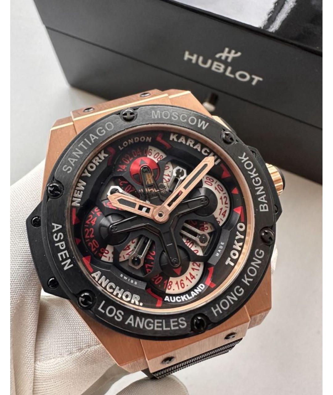 HUBLOT Черные часы из розового золота, фото 2