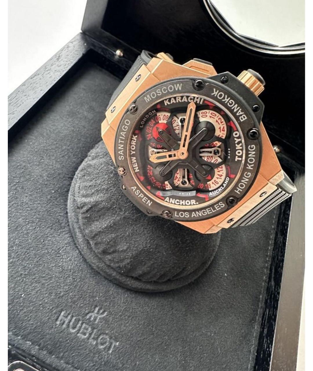 HUBLOT Черные часы из розового золота, фото 7