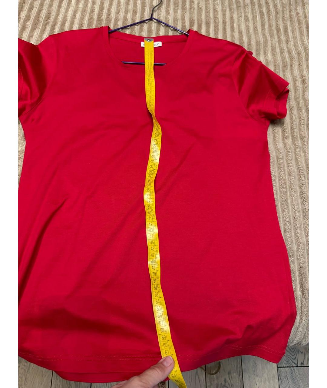 MONCLER Красная хлопковая футболка, фото 8