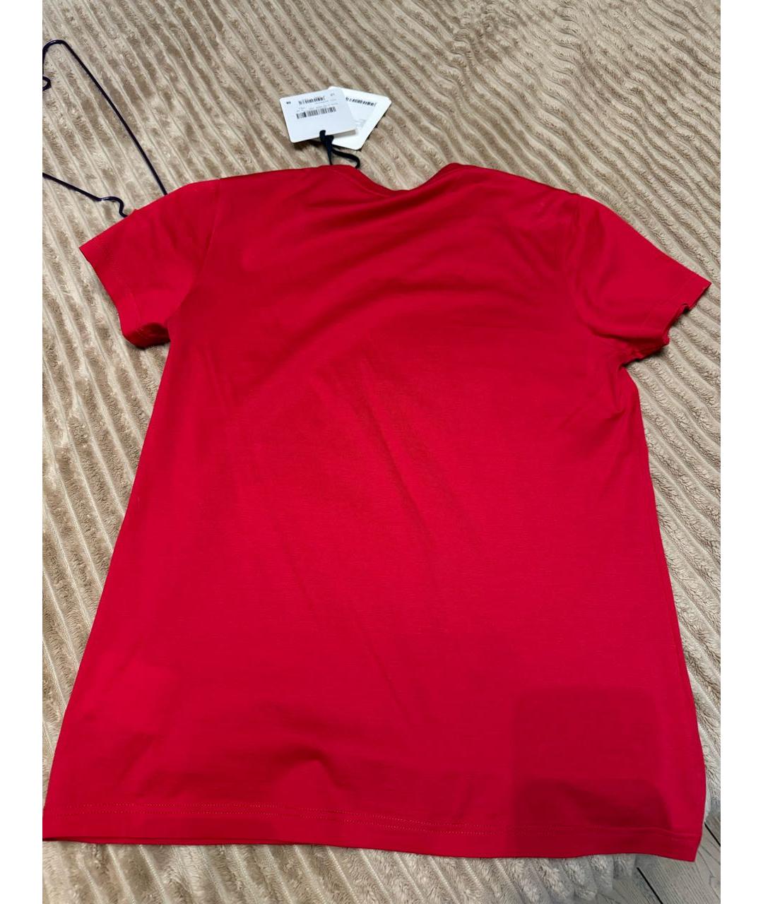MONCLER Красная хлопковая футболка, фото 2