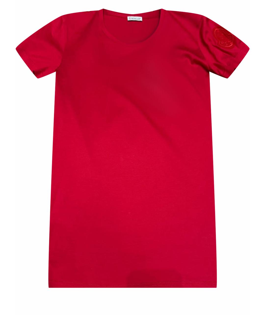 MONCLER Красная хлопковая футболка, фото 1