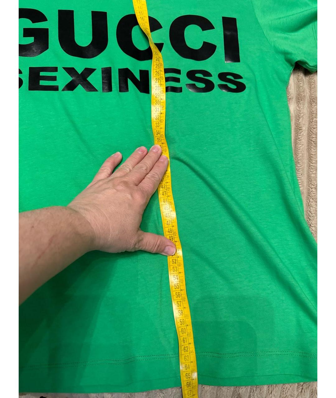 GUCCI Зеленая хлопковая футболка, фото 6