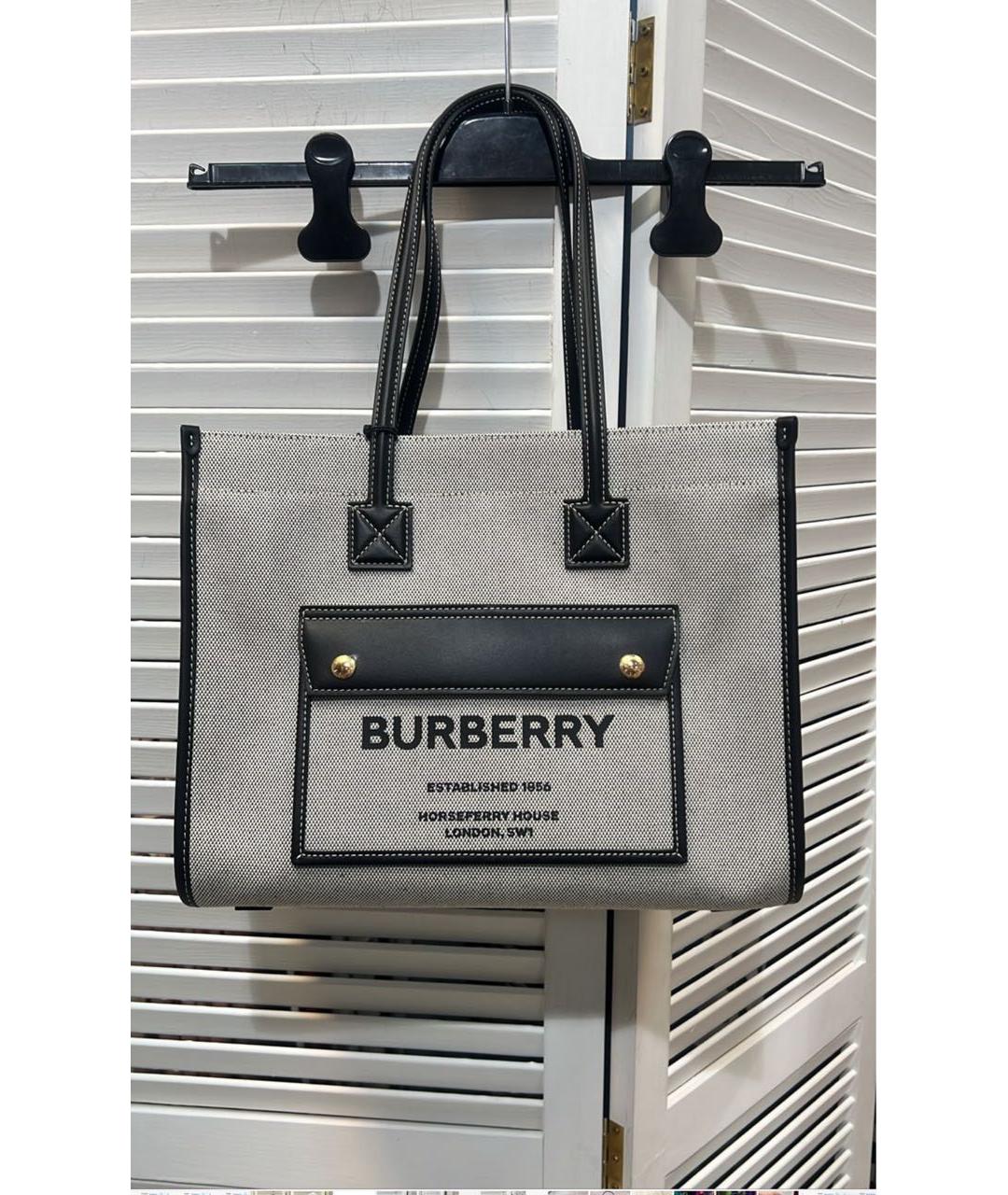 BURBERRY Серая сумка тоут, фото 8