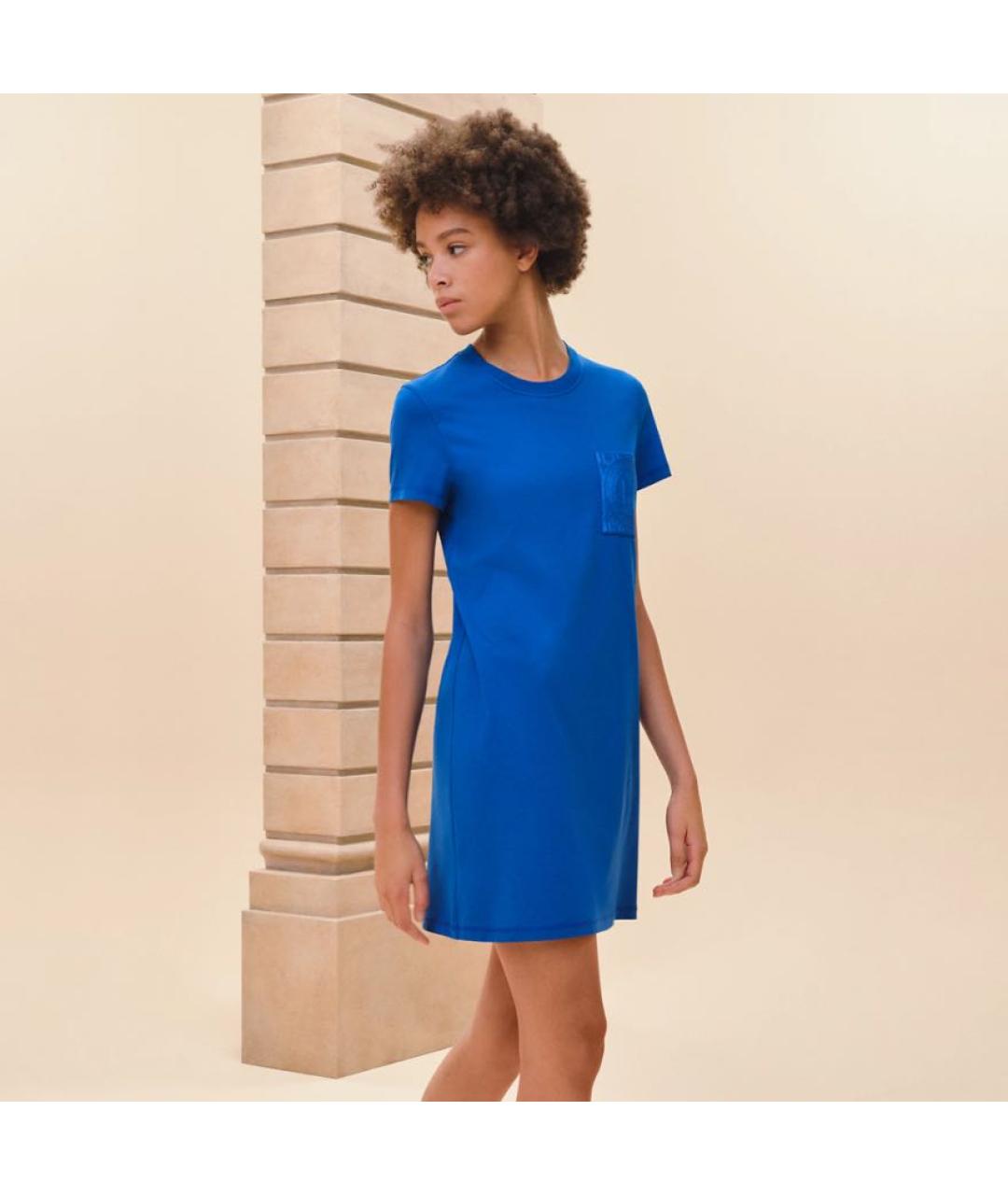HERMES PRE-OWNED Синее хлопковое повседневное платье, фото 4