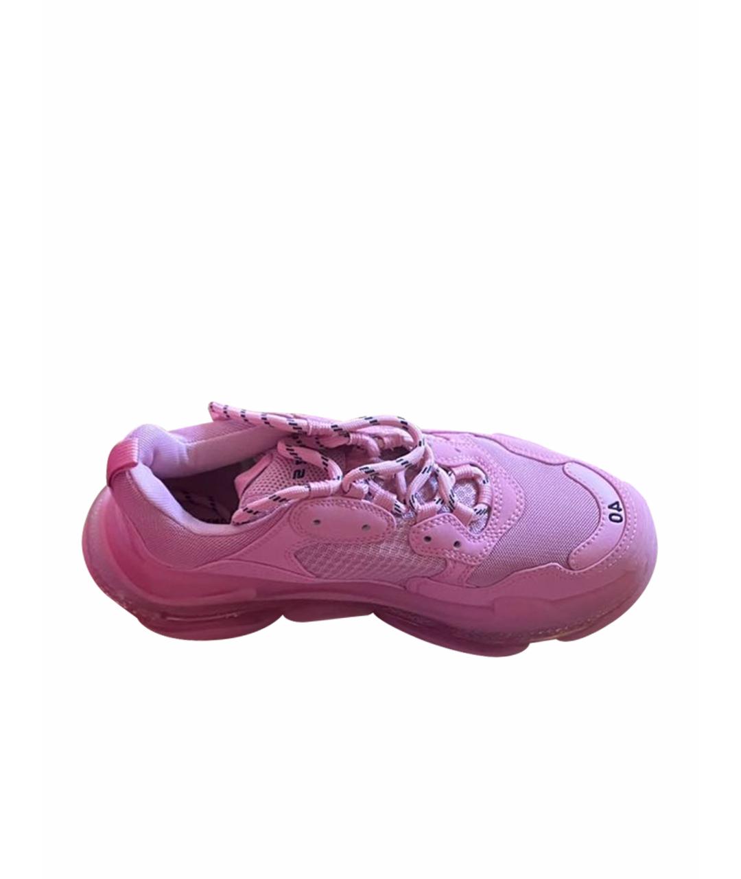 BALENCIAGA Розовые кожаные кроссовки, фото 1