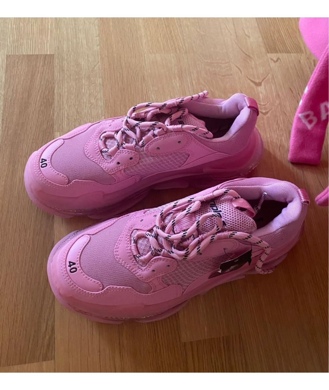 BALENCIAGA Розовые кожаные кроссовки, фото 2