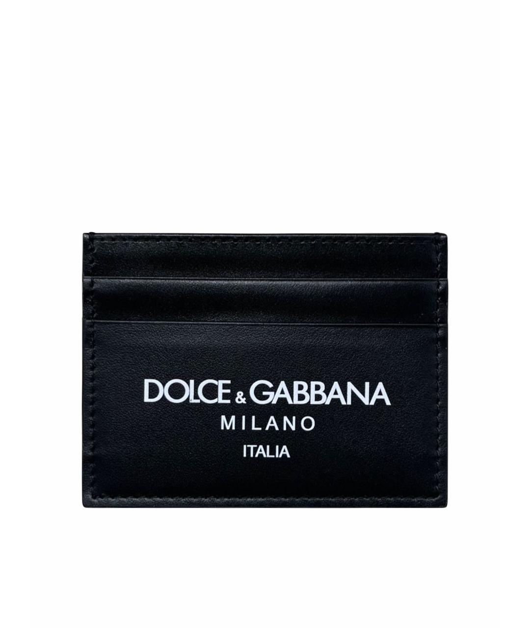 DOLCE&GABBANA Черный кожаный кардхолдер, фото 1