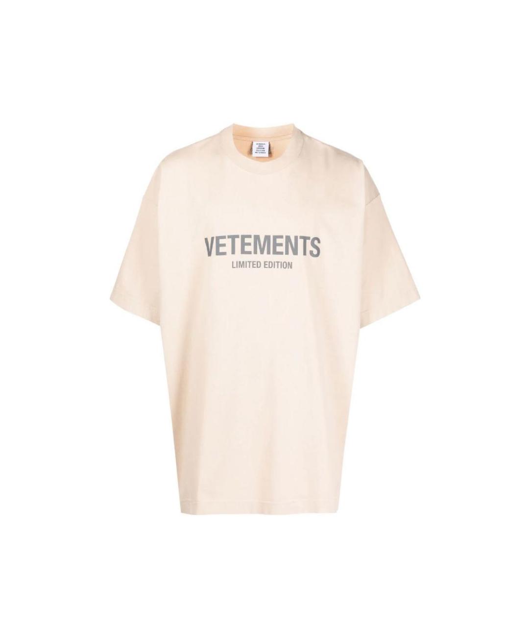 VETEMENTS Бежевая футболка, фото 1