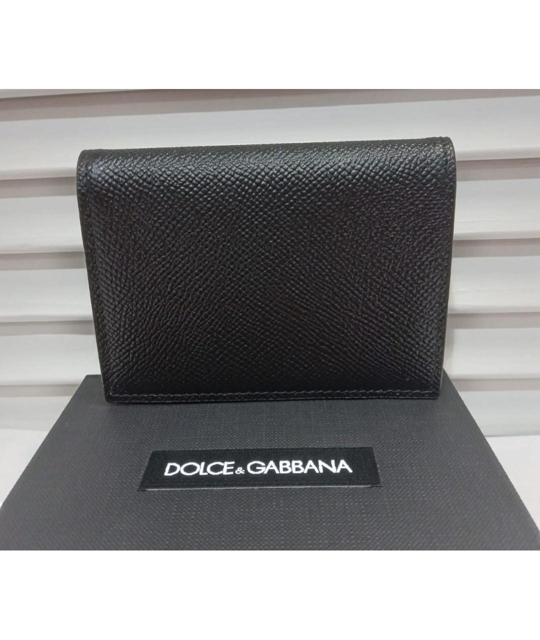 DOLCE&GABBANA Черный кожаный кошелек, фото 2