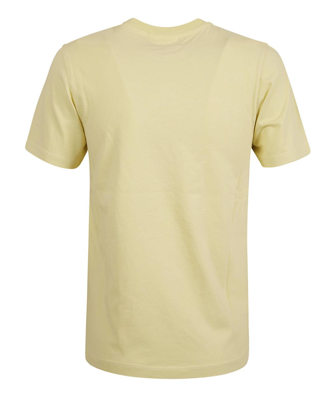 MAISON KITSUNE Желтая хлопковая футболка, фото 2
