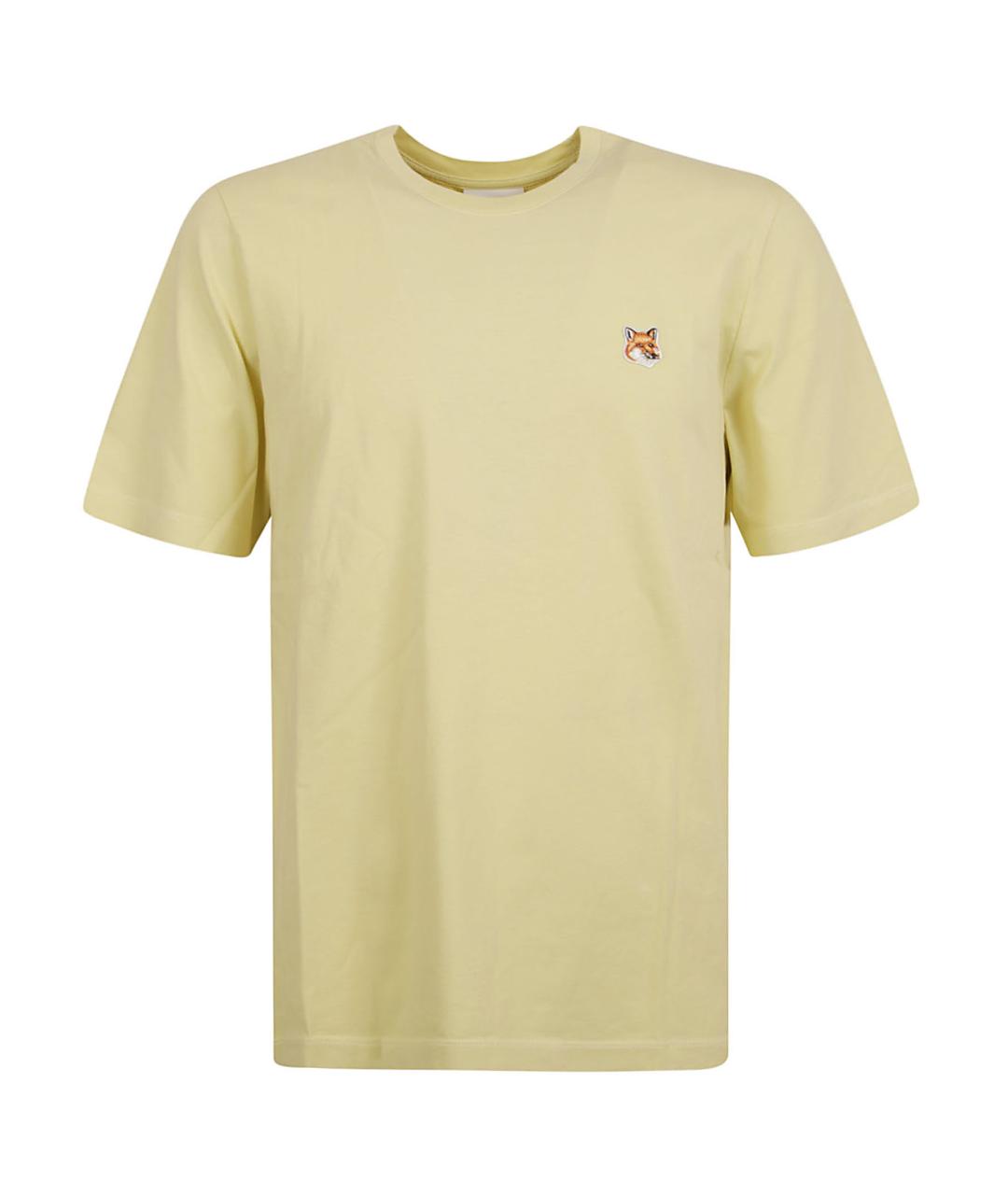MAISON KITSUNE Желтая хлопковая футболка, фото 1