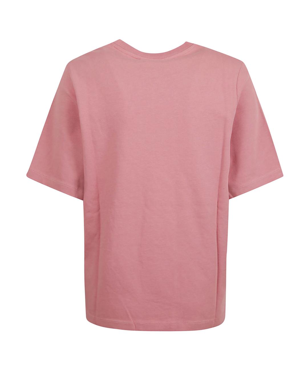 MAISON KITSUNE Розовая хлопковая футболка, фото 2