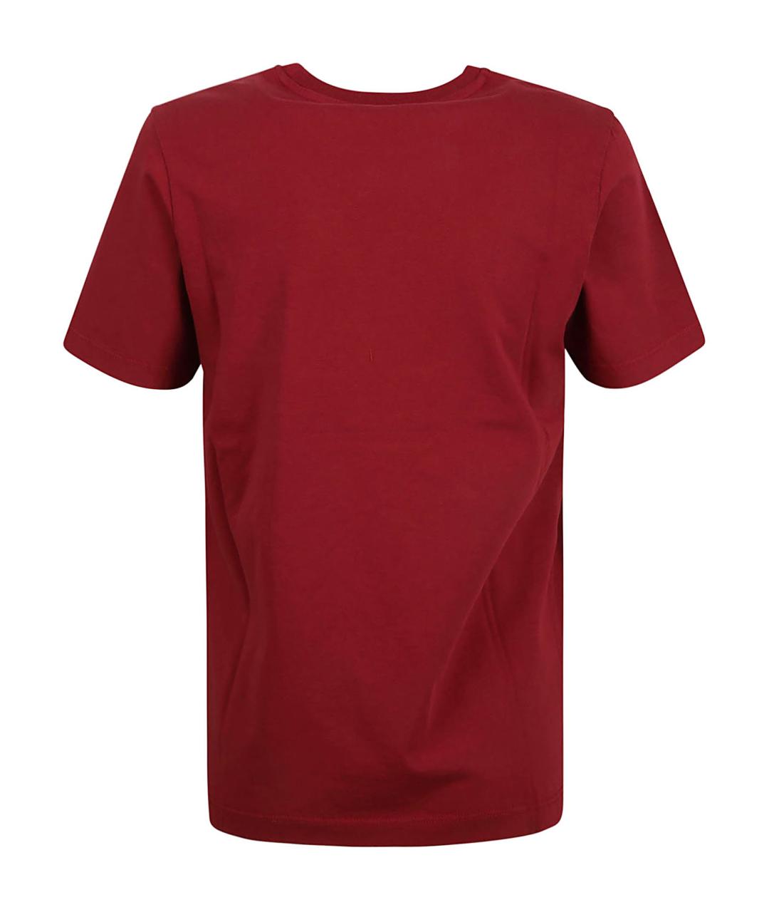 MAISON KITSUNE Красная хлопковая футболка, фото 2