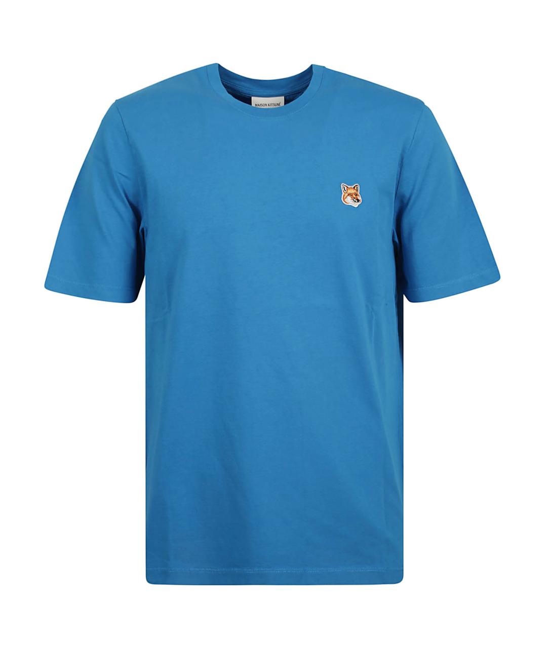 MAISON KITSUNE Голубая хлопковая футболка, фото 1