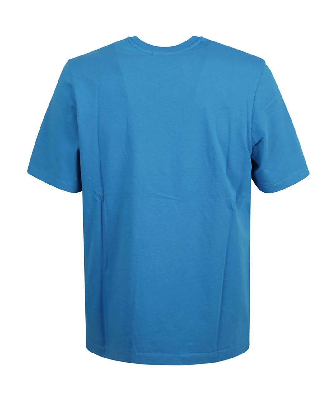 MAISON KITSUNE Голубая хлопковая футболка, фото 2