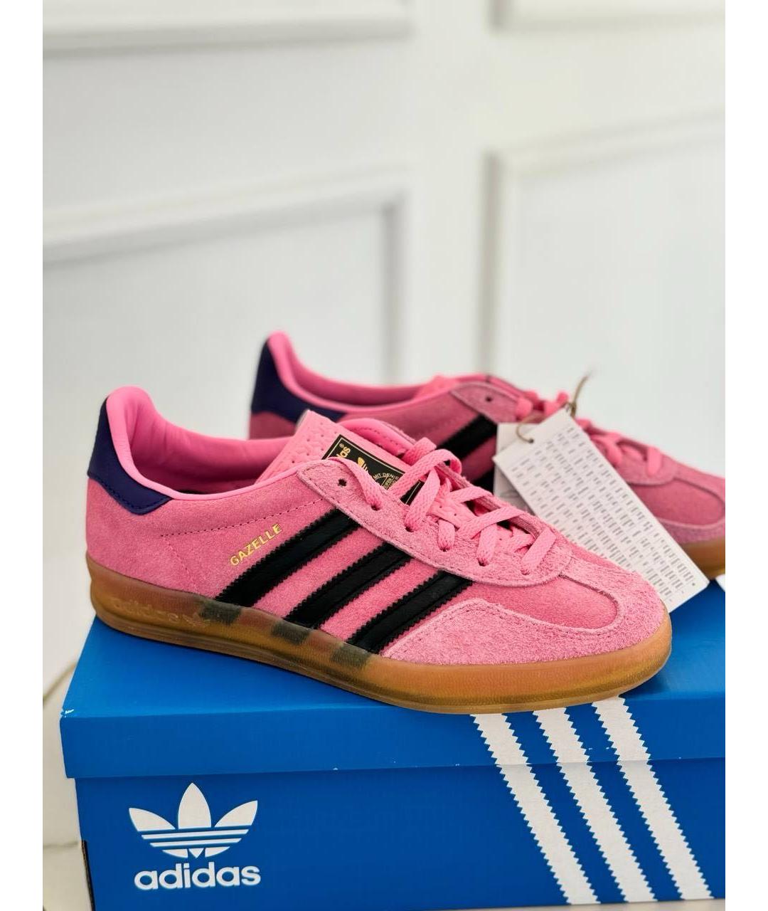 ADIDAS Розовые замшевые кроссовки, фото 5