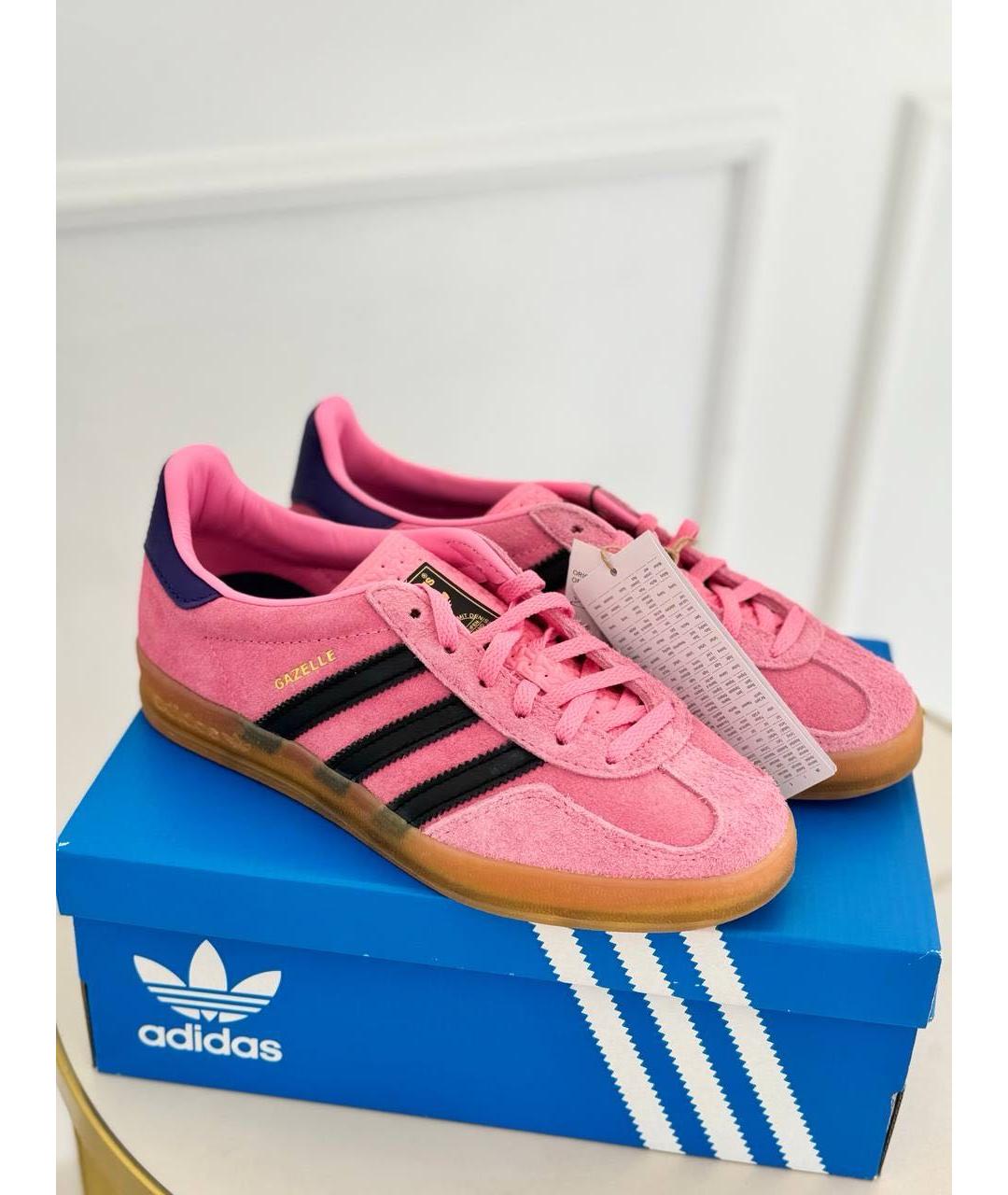 ADIDAS Розовые замшевые кроссовки, фото 3