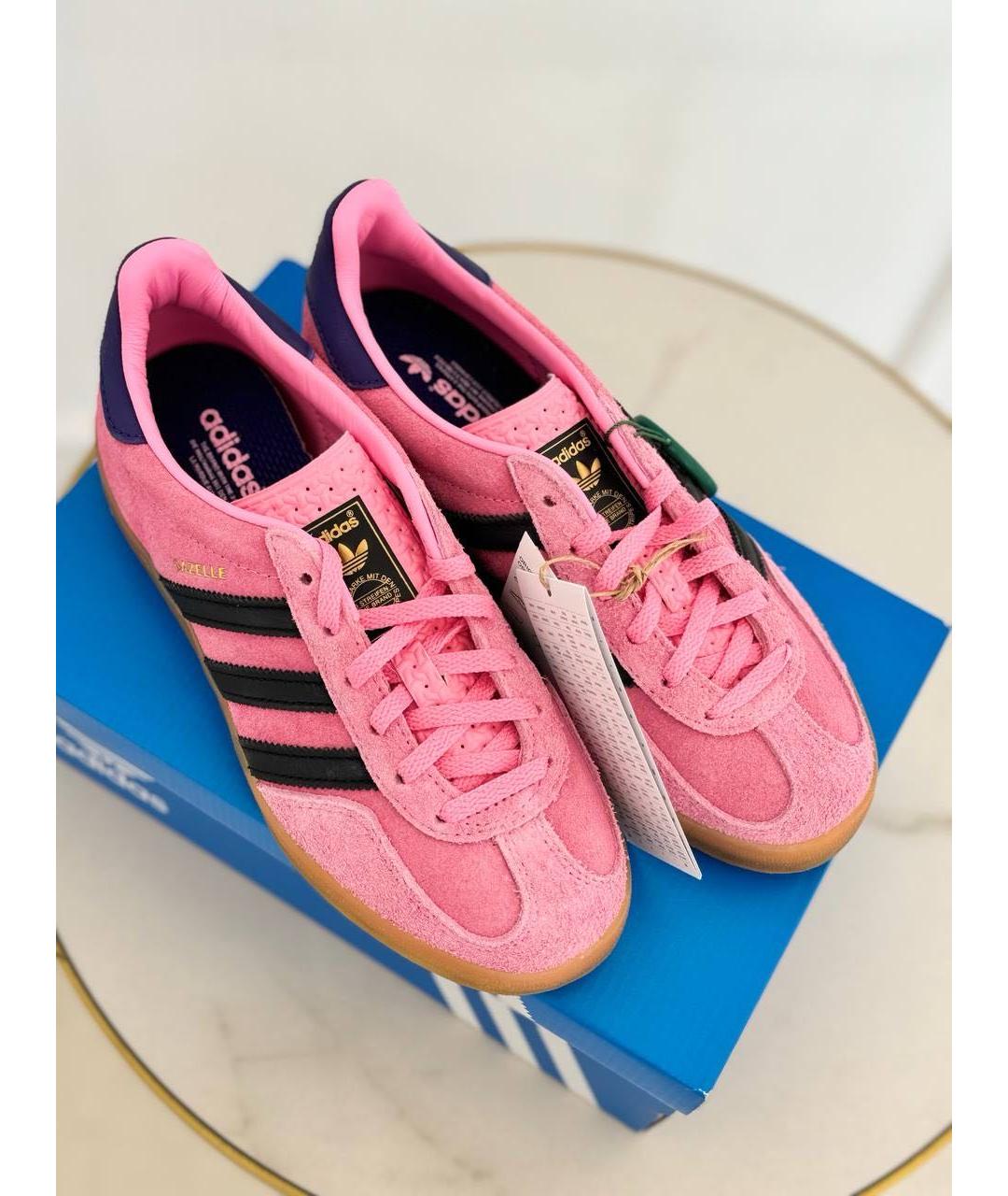 ADIDAS Розовые замшевые кроссовки, фото 2