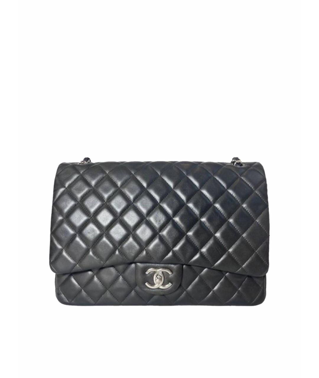 CHANEL PRE-OWNED Черная кожаная сумка через плечо, фото 1