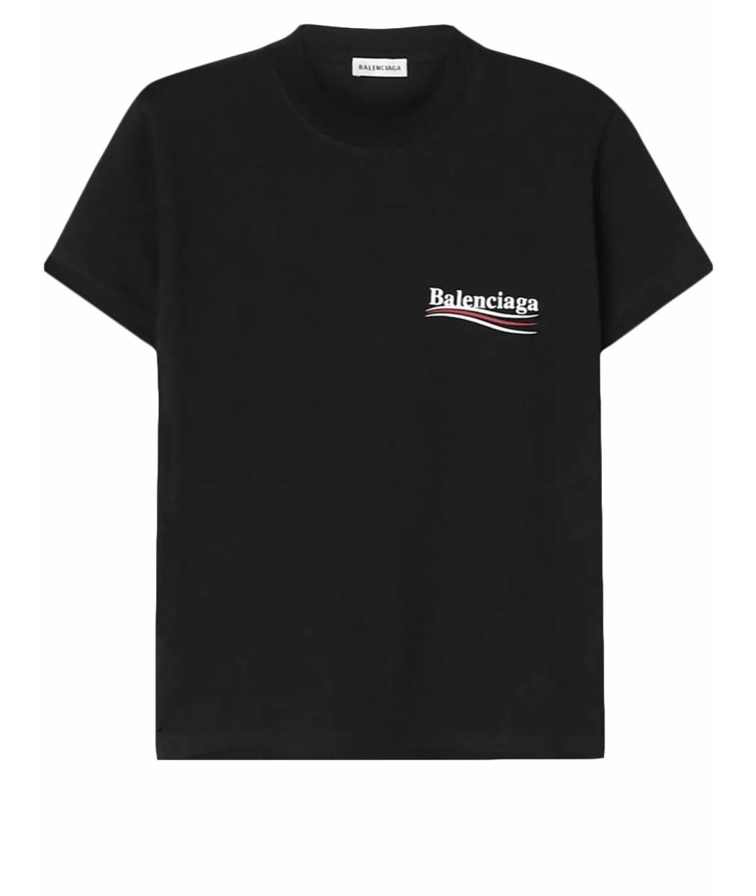 BALENCIAGA Черная хлопковая футболка, фото 1