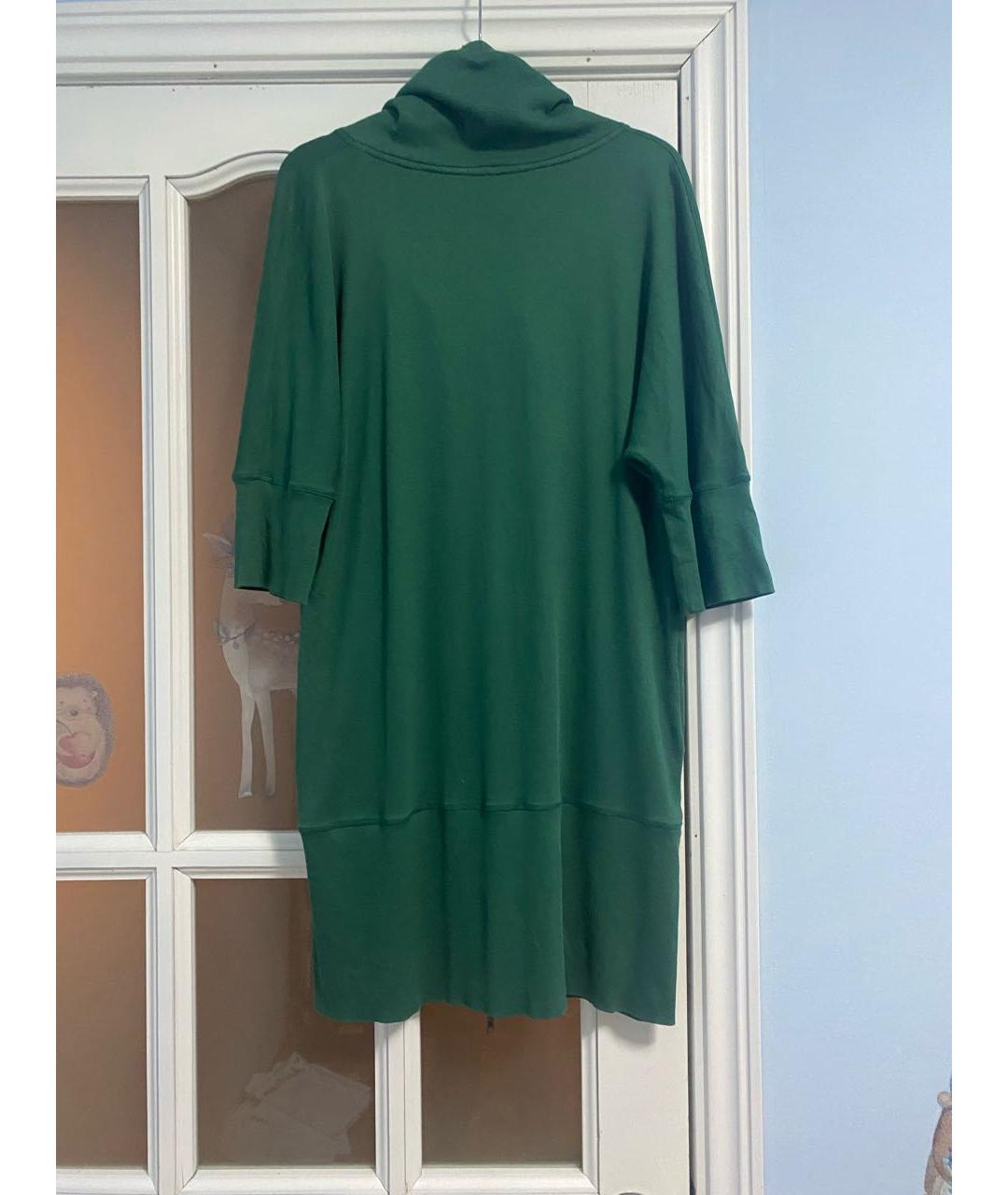 MARC CAIN Зеленые хлопко-эластановое повседневное платье, фото 6