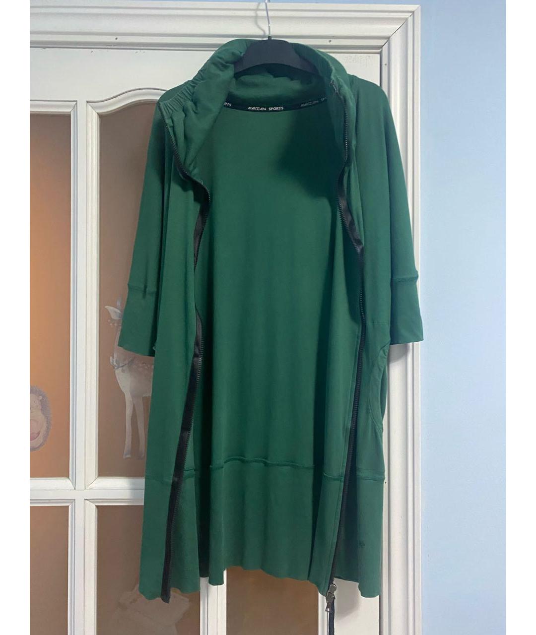 MARC CAIN Зеленые хлопко-эластановое повседневное платье, фото 7