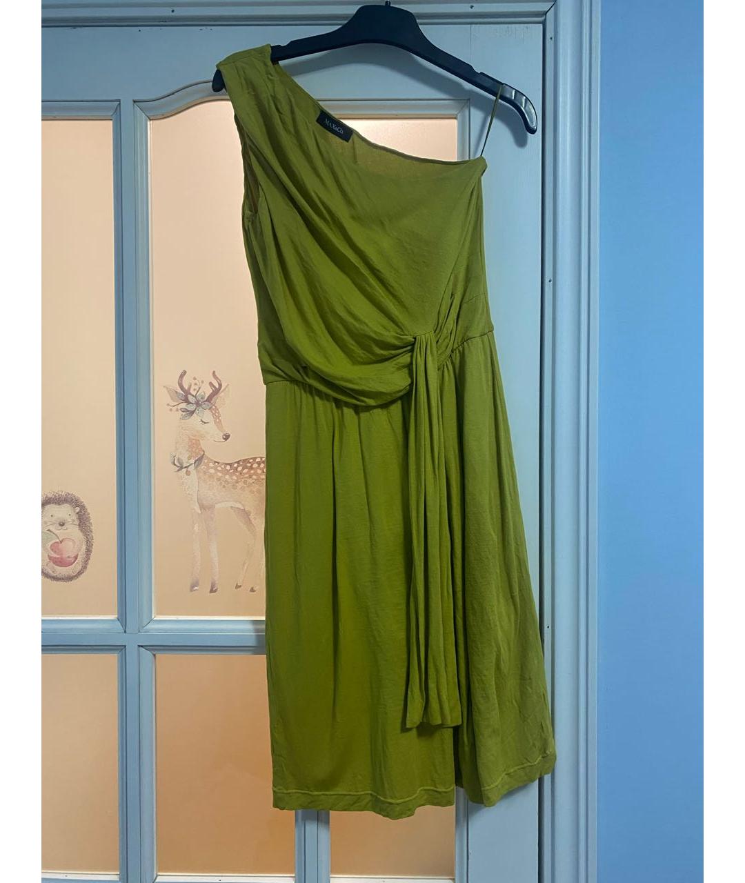 MAX&CO Зеленые хлопко-эластановое коктейльное платье, фото 8