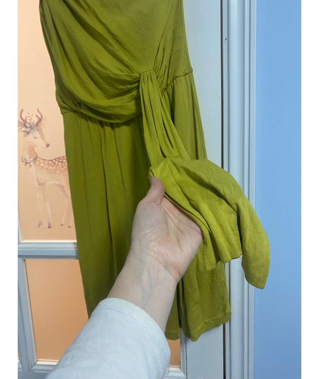 MAX&CO Зеленые хлопко-эластановое коктейльное платье, фото 3