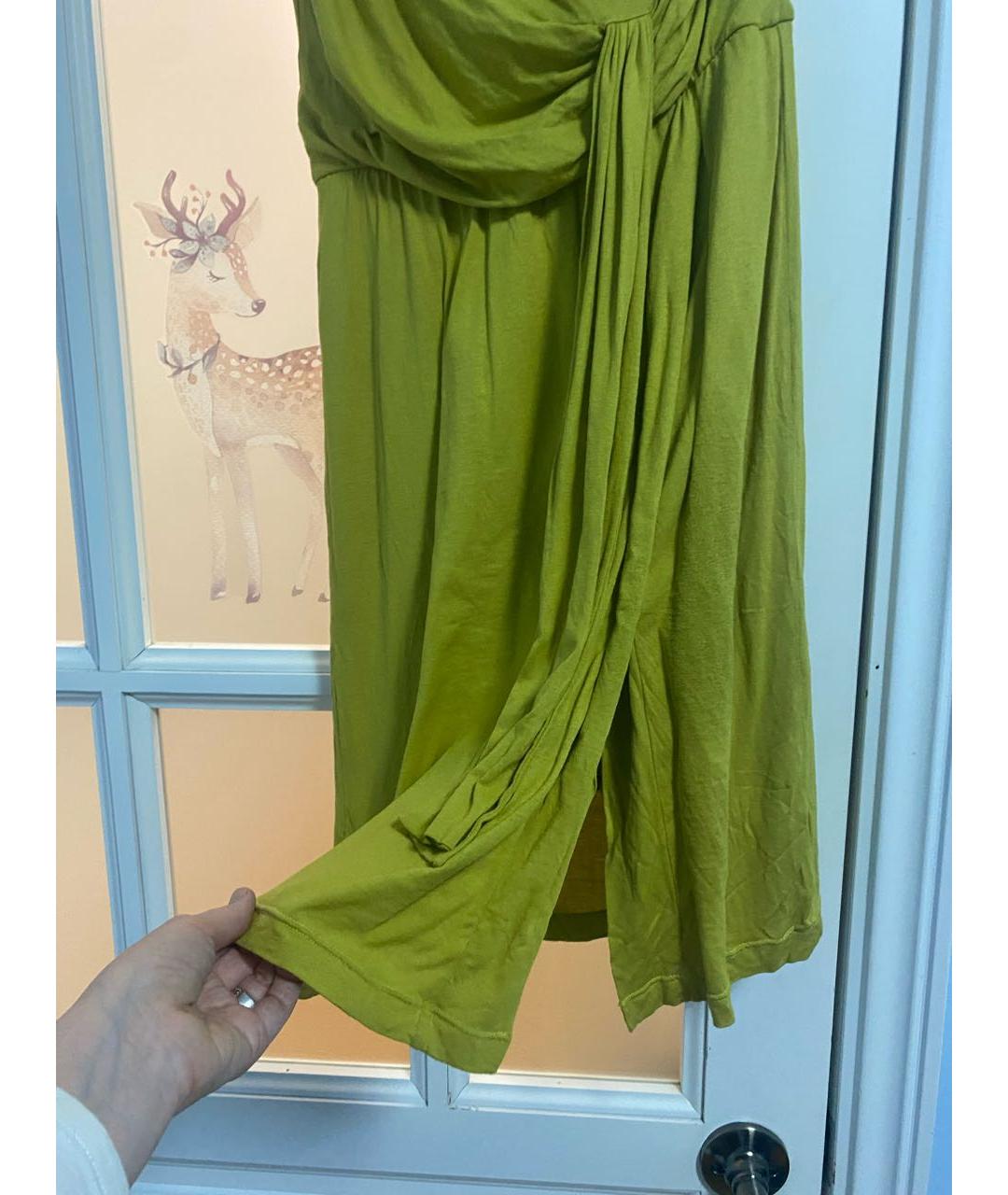 MAX&CO Зеленые хлопко-эластановое коктейльное платье, фото 6