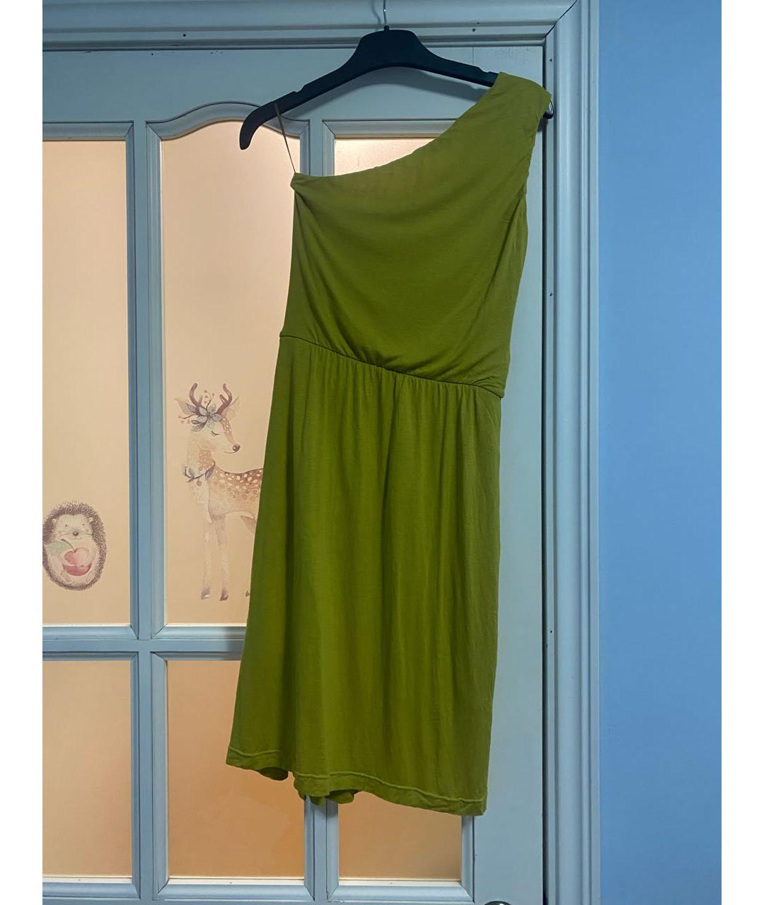 MAX&CO Зеленые хлопко-эластановое коктейльное платье, фото 7