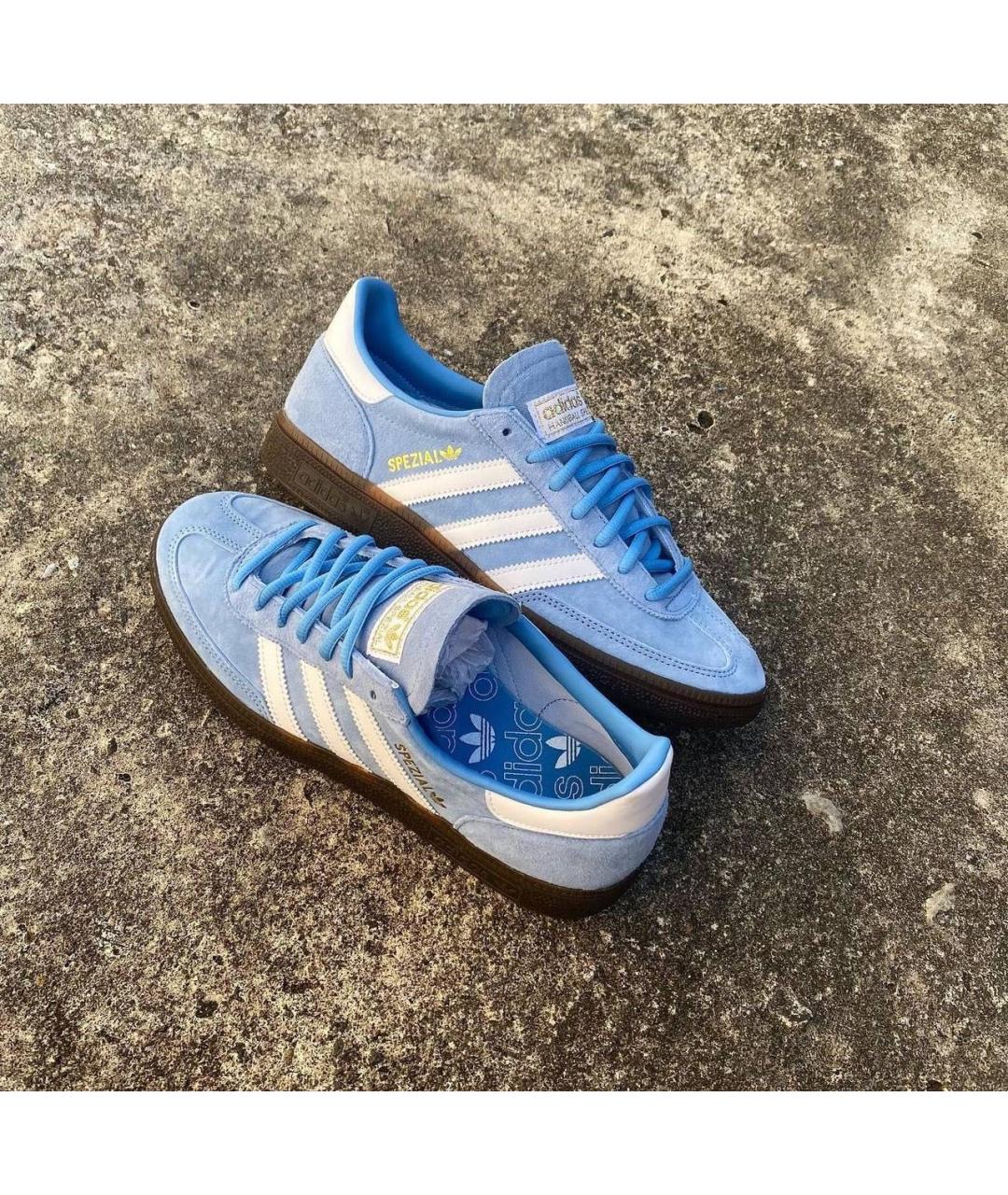 ADIDAS Голубые замшевые кроссовки, фото 4