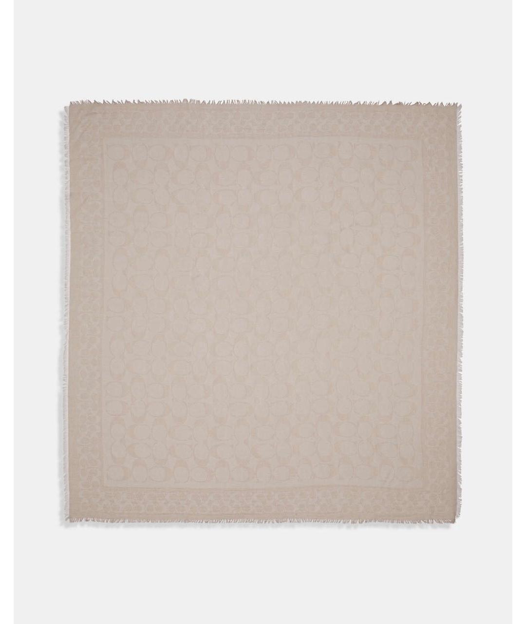 COACH Бежевый хлопковый платок, фото 8