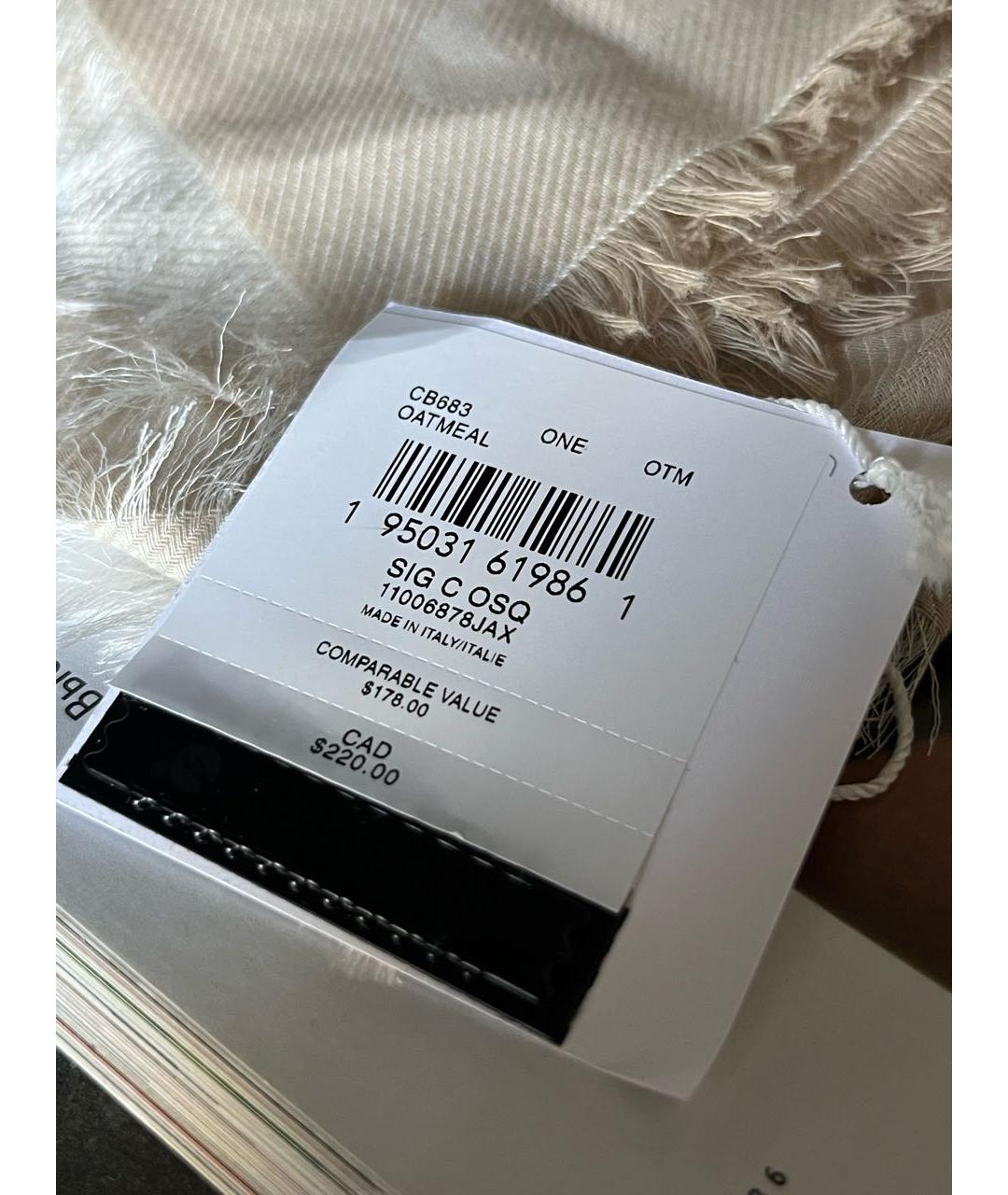 COACH Бежевый хлопковый платок, фото 7