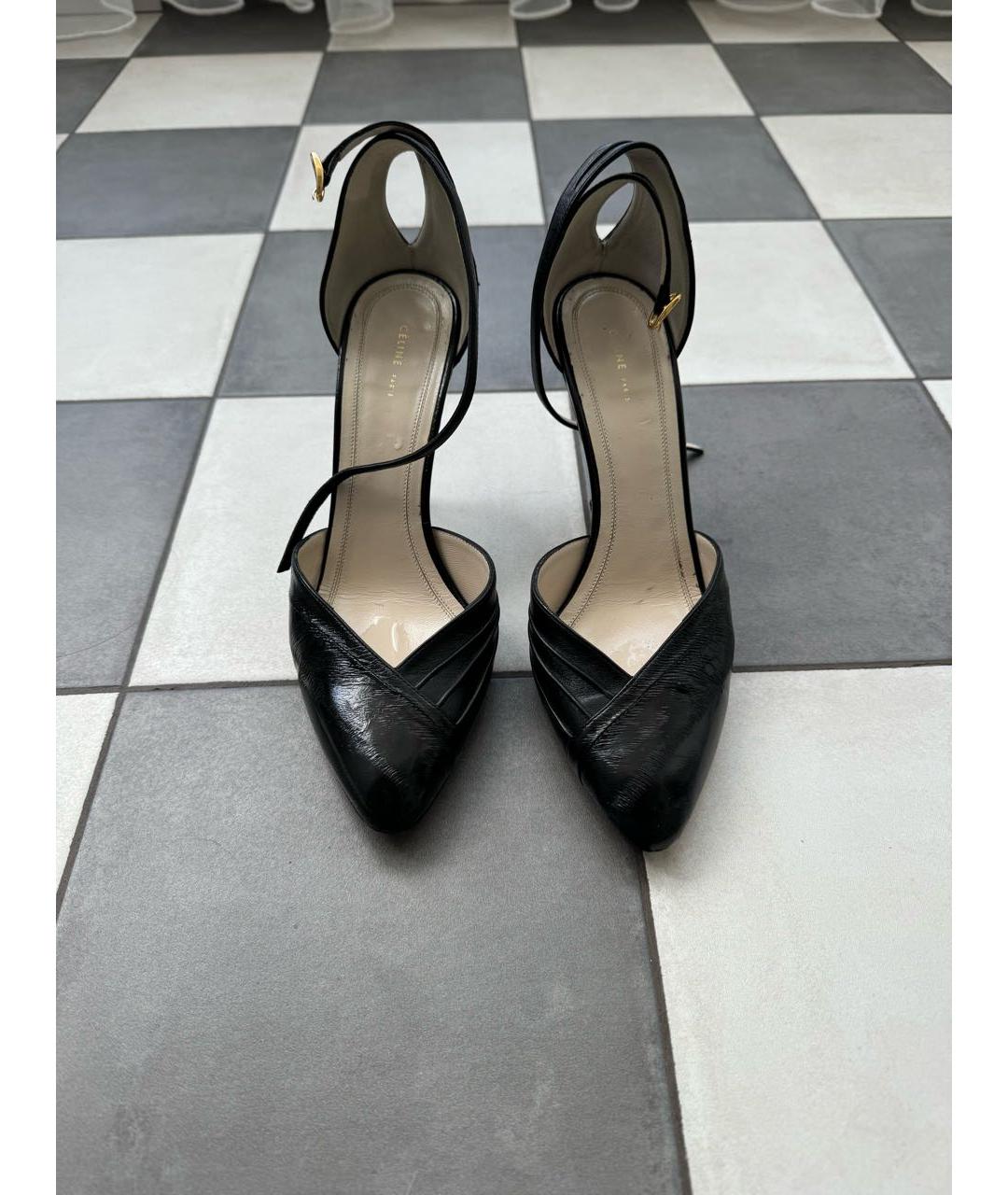 CELINE Черные кожаные туфли, фото 2