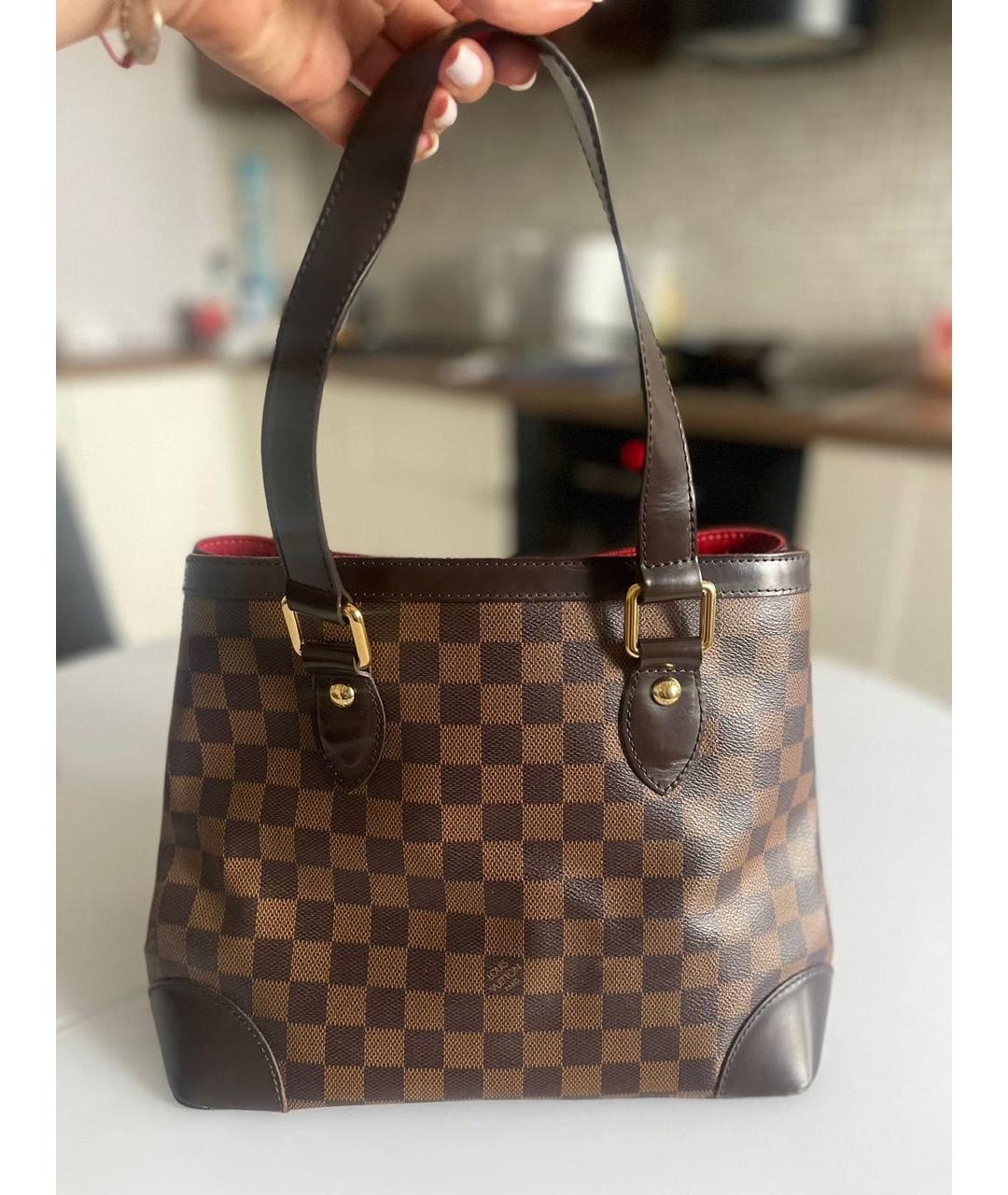 LOUIS VUITTON PRE-OWNED Коричневая сумка с короткими ручками, фото 3