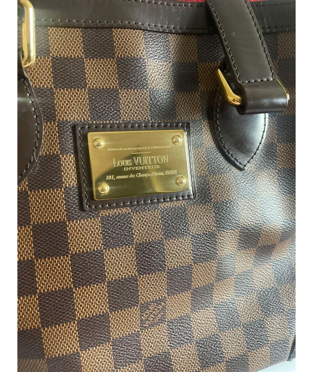 LOUIS VUITTON PRE-OWNED Коричневая сумка с короткими ручками, фото 6