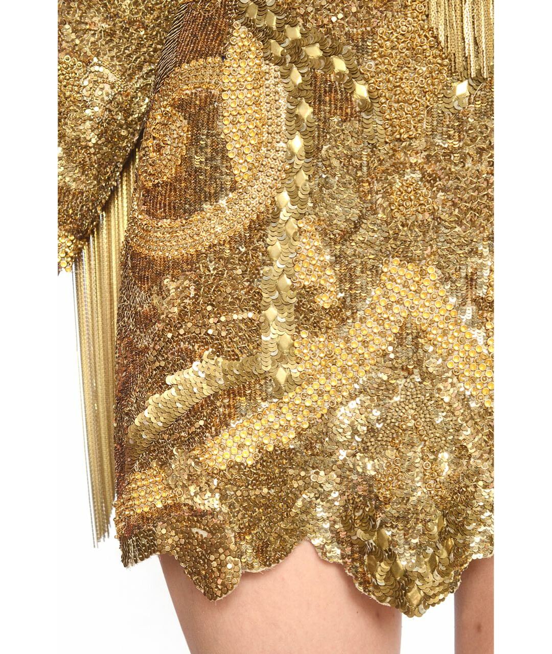 BALMAIN Золотое повседневное платье, фото 4